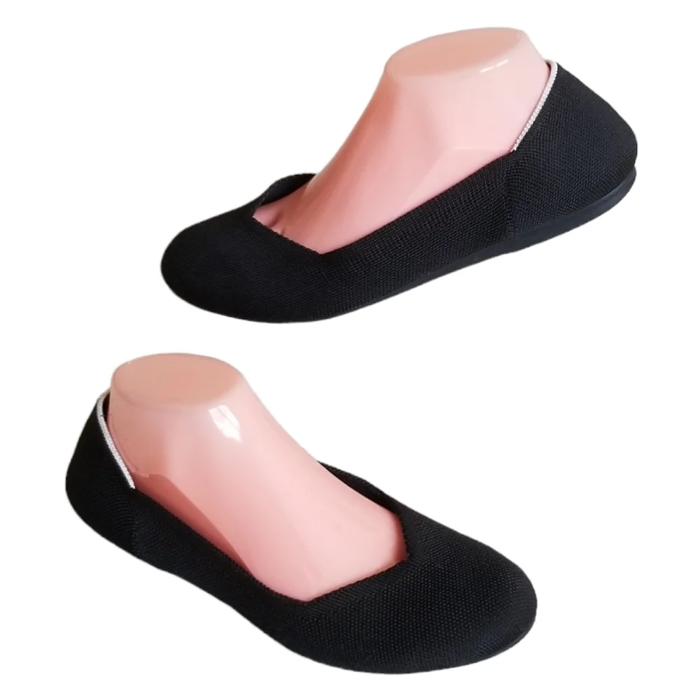 ROTHYS 'The Flat' Slip On Womens Size 9.5 Solid Black Comfort Ballet Flat Shoes